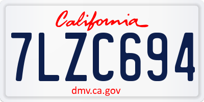 CA license plate 7LZC694