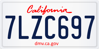 CA license plate 7LZC697