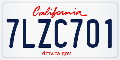CA license plate 7LZC701