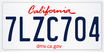 CA license plate 7LZC704