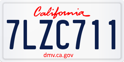 CA license plate 7LZC711