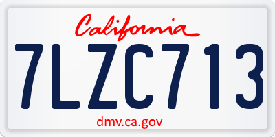 CA license plate 7LZC713