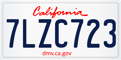 CA license plate 7LZC723
