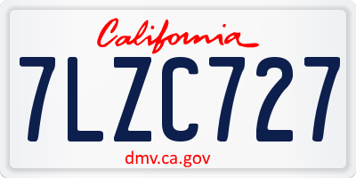 CA license plate 7LZC727