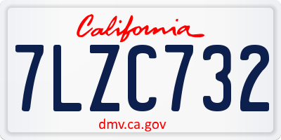 CA license plate 7LZC732