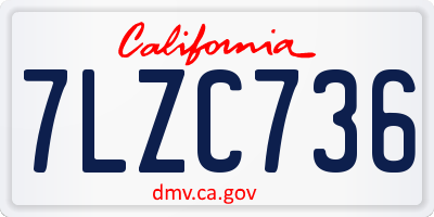 CA license plate 7LZC736