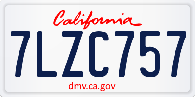 CA license plate 7LZC757