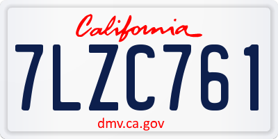 CA license plate 7LZC761