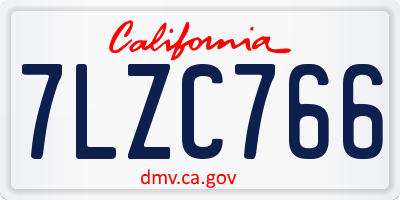 CA license plate 7LZC766