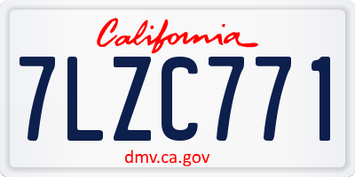 CA license plate 7LZC771