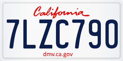 CA license plate 7LZC790