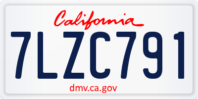 CA license plate 7LZC791