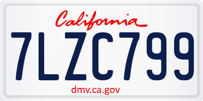 CA license plate 7LZC799