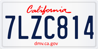 CA license plate 7LZC814