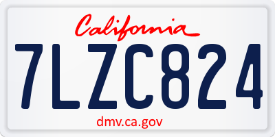 CA license plate 7LZC824