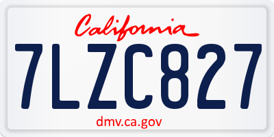 CA license plate 7LZC827