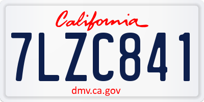CA license plate 7LZC841