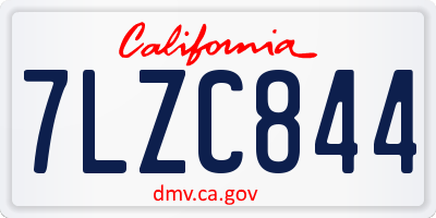 CA license plate 7LZC844