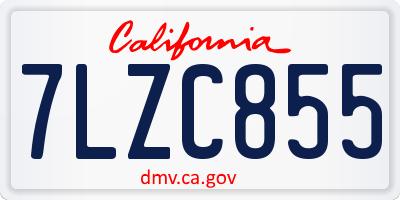 CA license plate 7LZC855