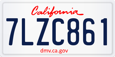 CA license plate 7LZC861
