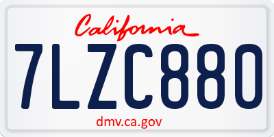 CA license plate 7LZC880