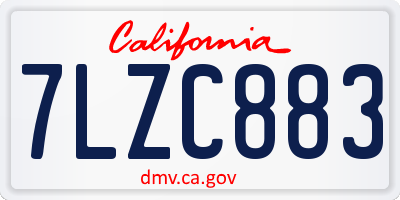 CA license plate 7LZC883