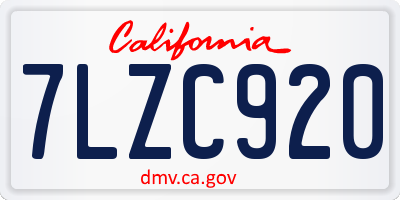 CA license plate 7LZC920