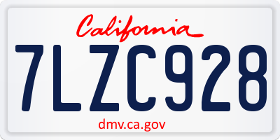 CA license plate 7LZC928