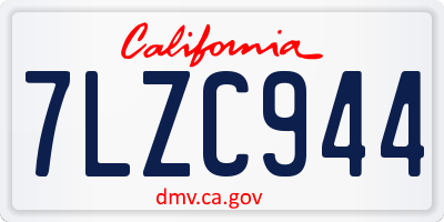 CA license plate 7LZC944