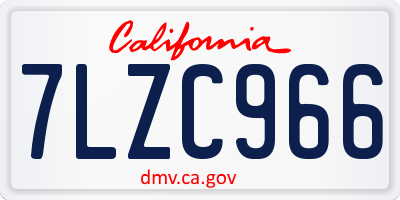 CA license plate 7LZC966