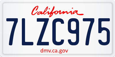 CA license plate 7LZC975