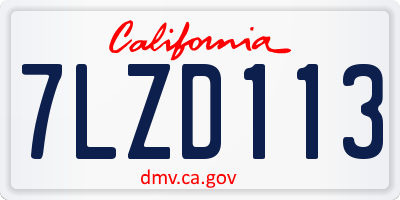 CA license plate 7LZD113