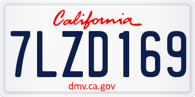 CA license plate 7LZD169