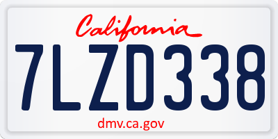 CA license plate 7LZD338