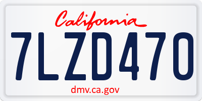CA license plate 7LZD470