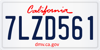 CA license plate 7LZD561