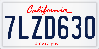 CA license plate 7LZD630