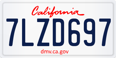CA license plate 7LZD697