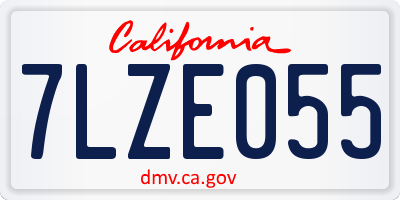CA license plate 7LZE055