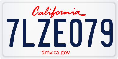 CA license plate 7LZE079