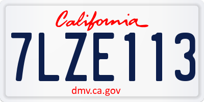 CA license plate 7LZE113