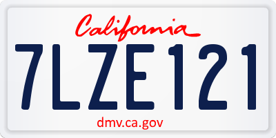 CA license plate 7LZE121