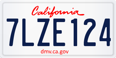 CA license plate 7LZE124