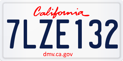 CA license plate 7LZE132