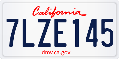 CA license plate 7LZE145