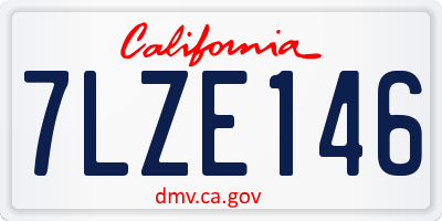 CA license plate 7LZE146