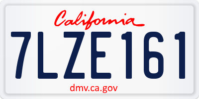 CA license plate 7LZE161