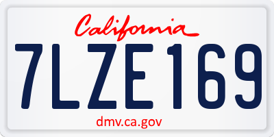 CA license plate 7LZE169