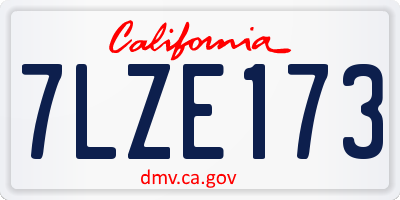 CA license plate 7LZE173