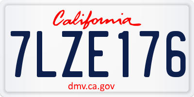 CA license plate 7LZE176